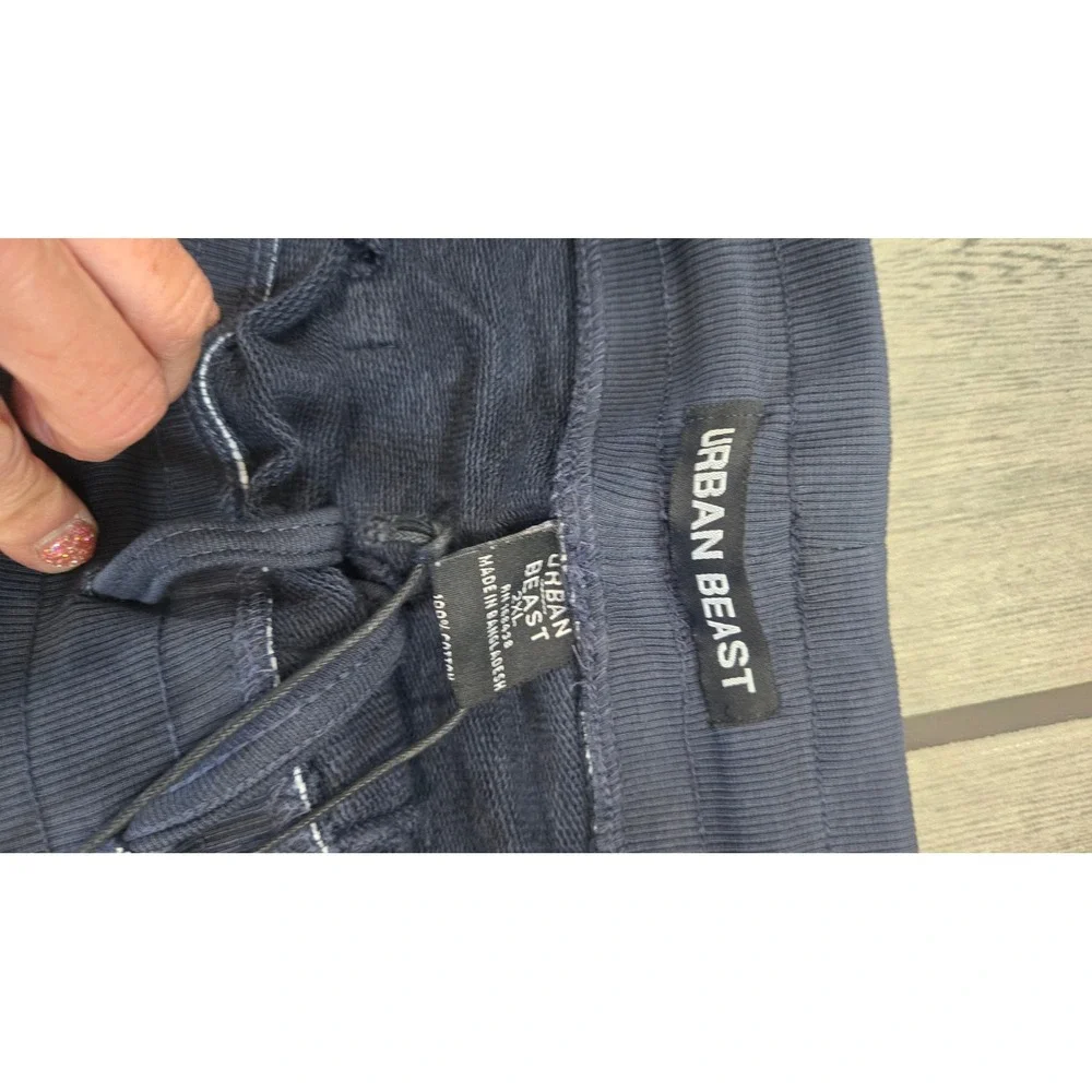 Urban Beast Mens Stripe Long Pant Navy Blue Sweatpants 2XL UB3024 NEW